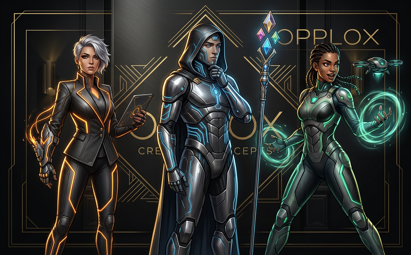 Character Concept Art — premium 2d 3d art showcase concept by Opplox