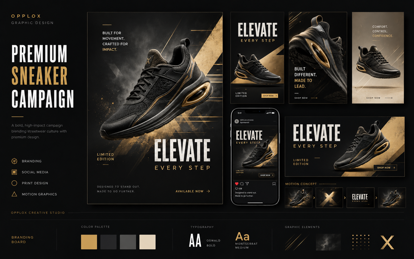 Premium Sneaker Campaign — graphic design showcase by Opplox
