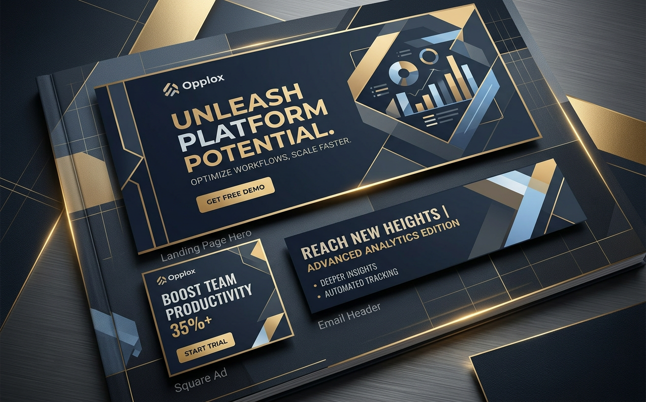 SaaS Promo Banner Set — premium graphic design showcase concept by Opplox