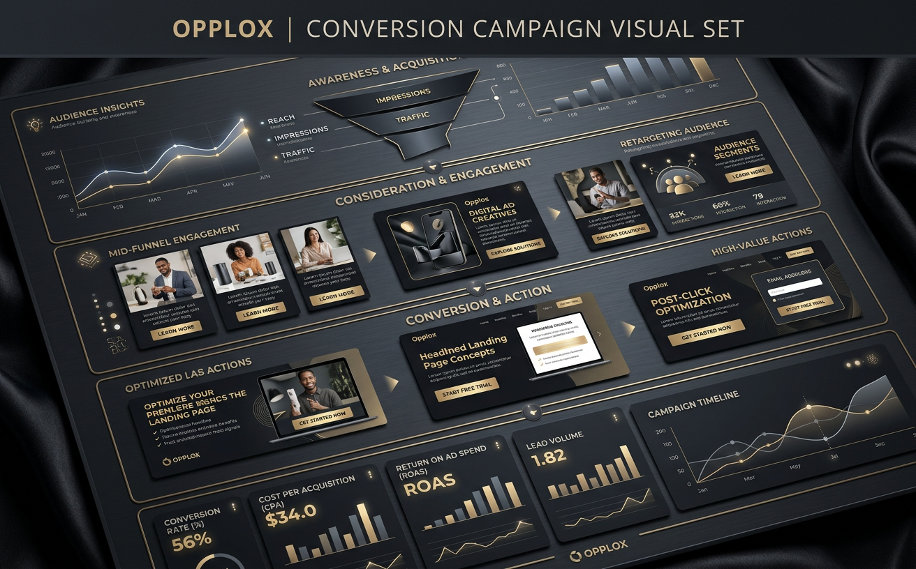 Conversion Campaign Visual Set — premium marketing showcase concept by Opplox