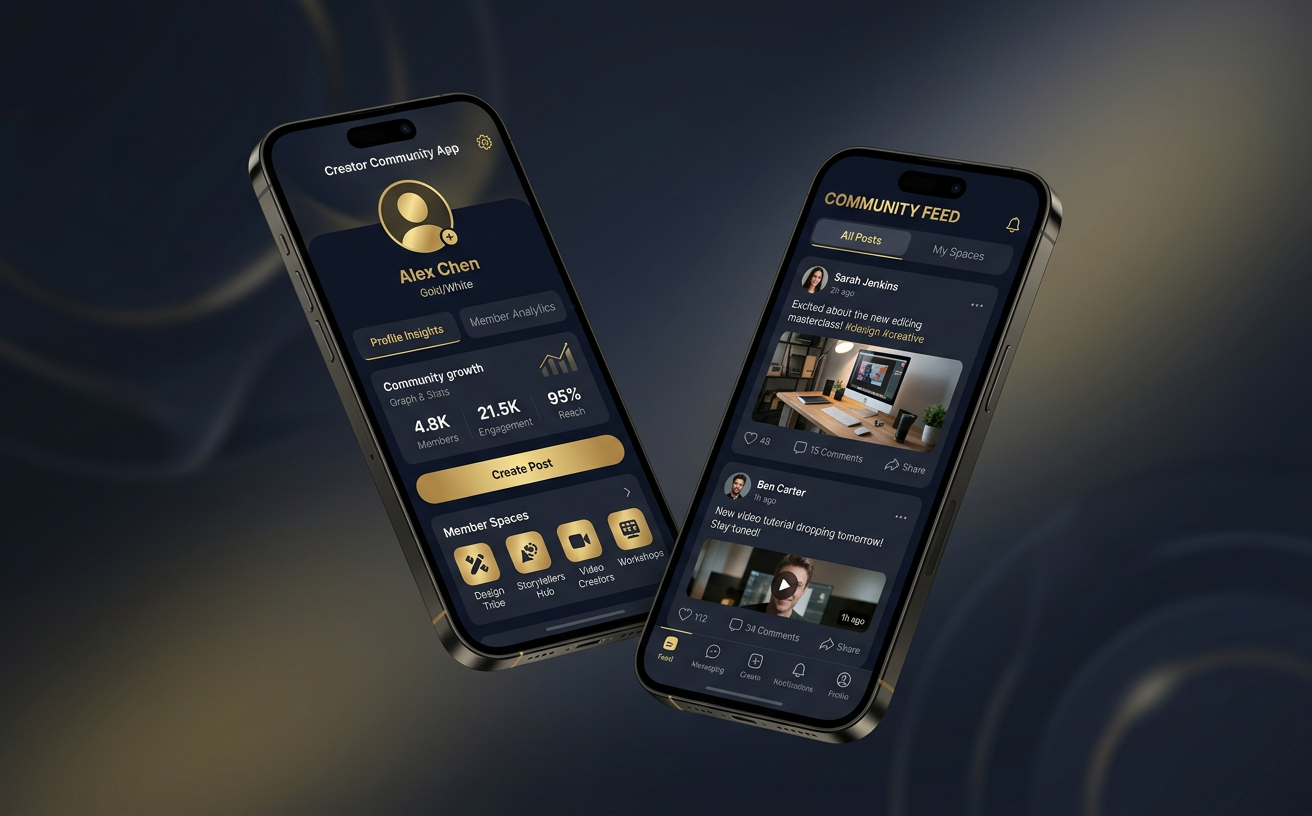 Creator Community App — premium mobile application development showcase concept by Opplox