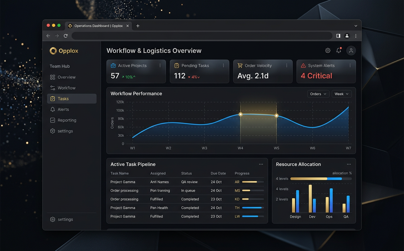 Internal Operations Tool — premium web application development showcase concept by Opplox