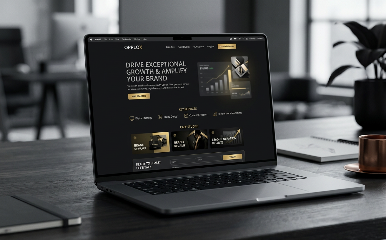 Marketing Agency Website — premium web development showcase concept by Opplox