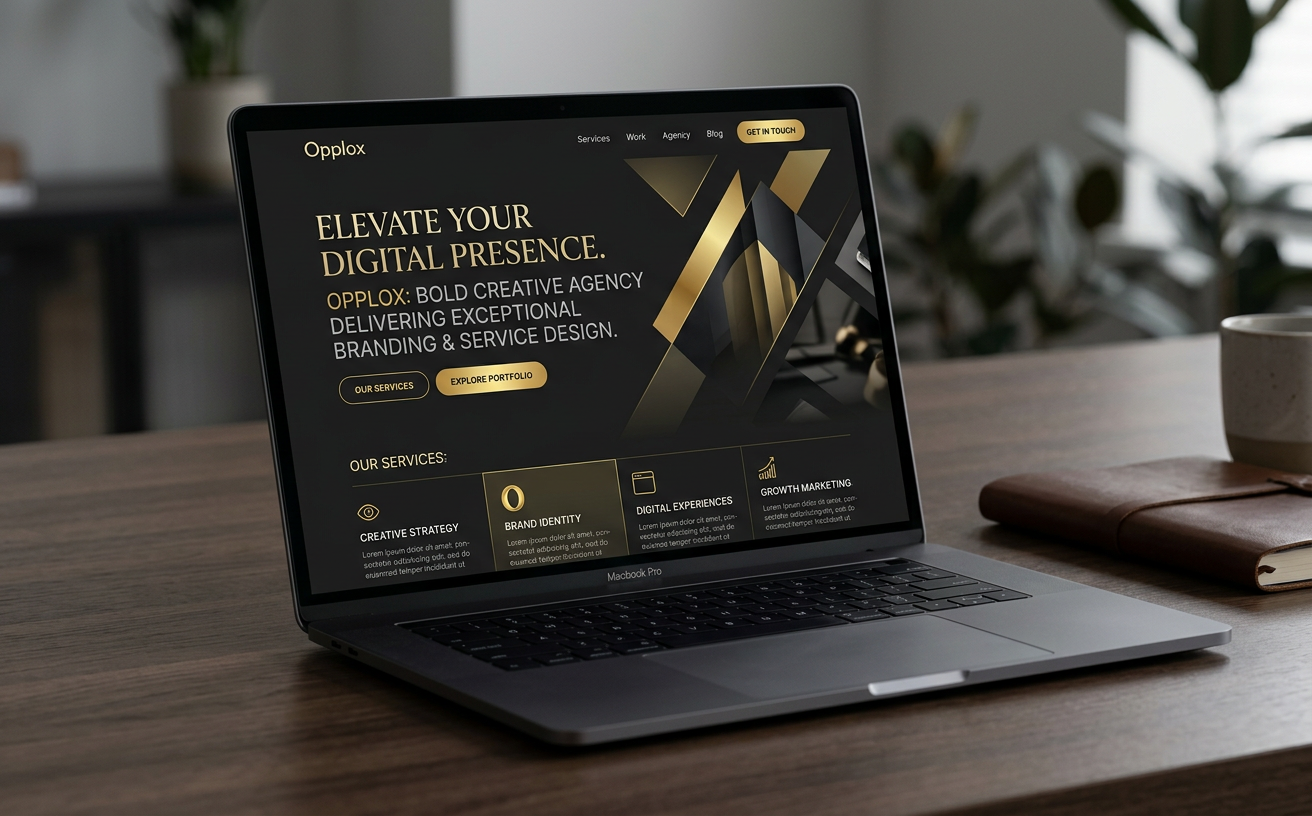 Service Business Website — premium web development showcase concept by Opplox